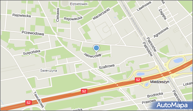 Warszawa, Jałowcowa, mapa Warszawy