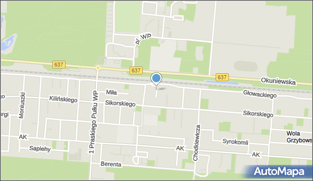 Warszawa, Jaśminowa, mapa Warszawy