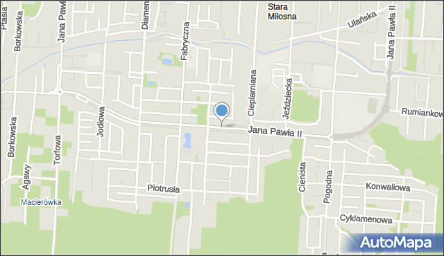 Warszawa, Jana Pawła II, mapa Warszawy
