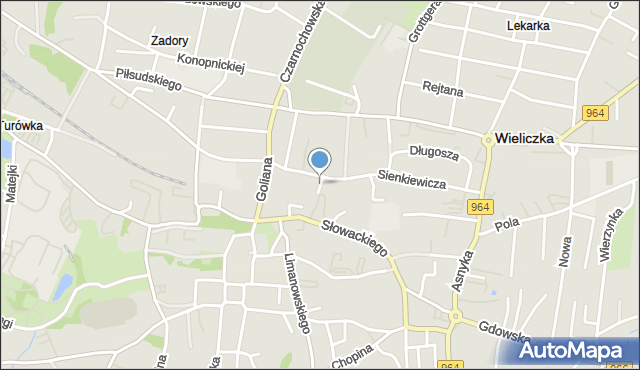 Wieliczka, Janickiego Kazimierza, mapa Wieliczka