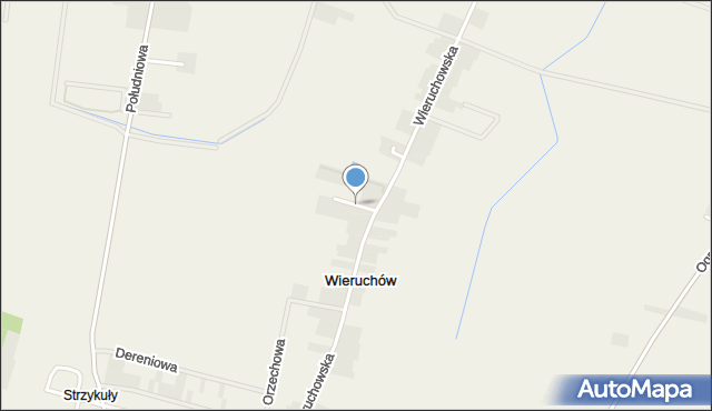 Wieruchów, Jarzębinowa, mapa Wieruchów