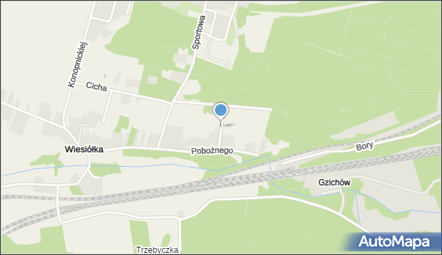 Wiesiółka gmina Łazy, Jagodowa, mapa Wiesiółka gmina Łazy