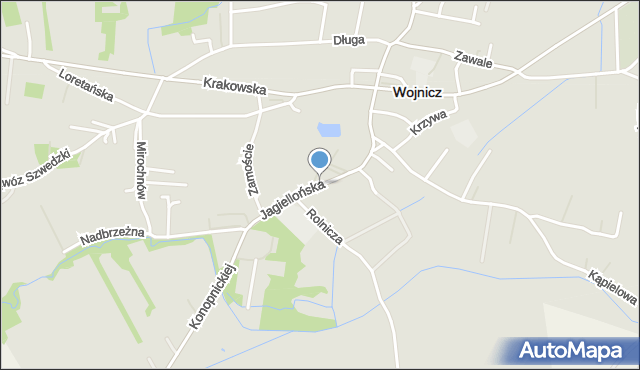 Wojnicz, Jagiellońska, mapa Wojnicz