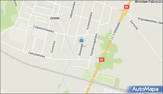 Wrocław, Jasielska, mapa Wrocławia