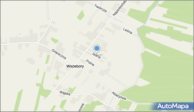 Wszebory gmina Dąbrówka, Jasna, mapa Wszebory gmina Dąbrówka