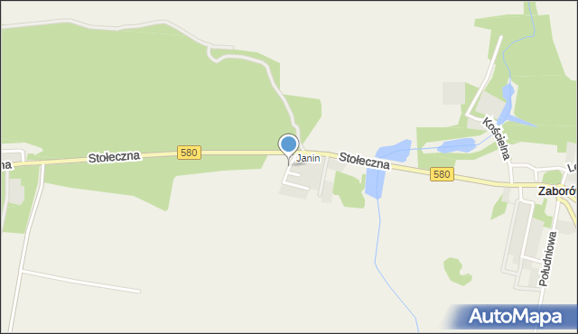 Zaborów gmina Leszno, Janin, mapa Zaborów gmina Leszno