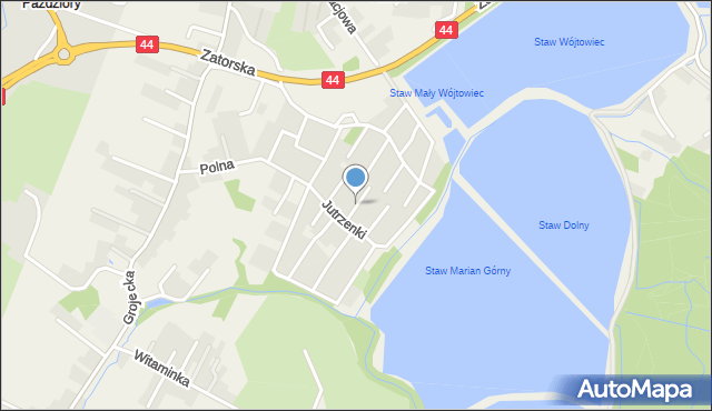 Zaborze gmina Oświęcim, Jałowcowa, mapa Zaborze gmina Oświęcim