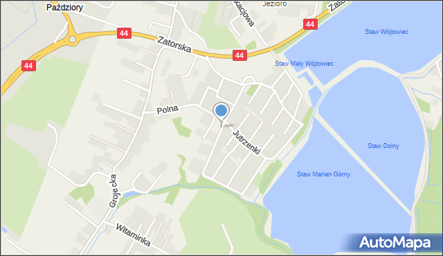 Zaborze gmina Oświęcim, Jaworowa, mapa Zaborze gmina Oświęcim