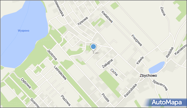 Zbychowo, Jaworowa, mapa Zbychowo