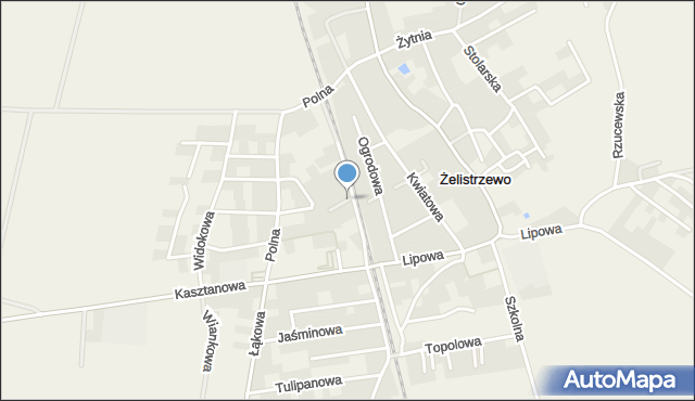 Żelistrzewo, Jabłoniowa, mapa Żelistrzewo