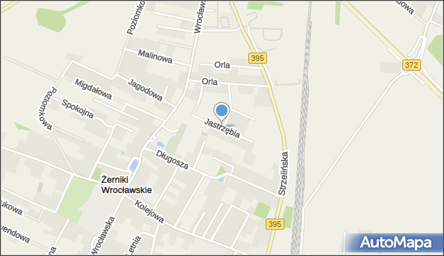 Żerniki Wrocławskie, Jastrzębia, mapa Żerniki Wrocławskie