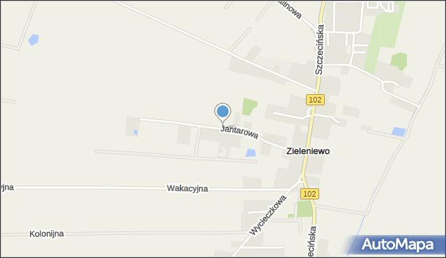 Zieleniewo gmina Kołobrzeg, Jantarowa, mapa Zieleniewo gmina Kołobrzeg