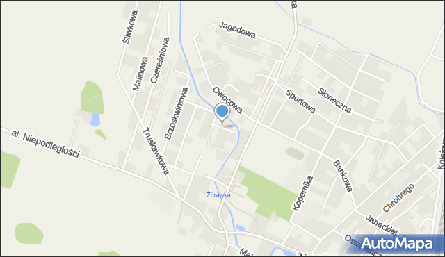 Żórawina, Jabłeczna, mapa Żórawina