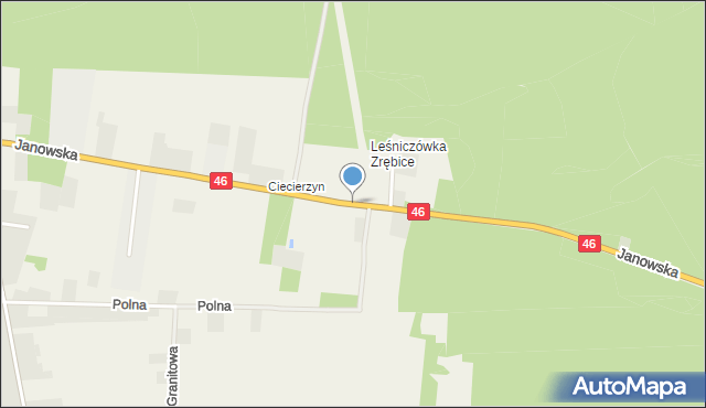 Zrębice, Janowska, mapa Zrębice