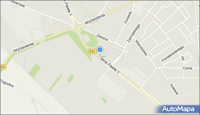 Żuromin, Jana Pawła II, mapa Żuromin