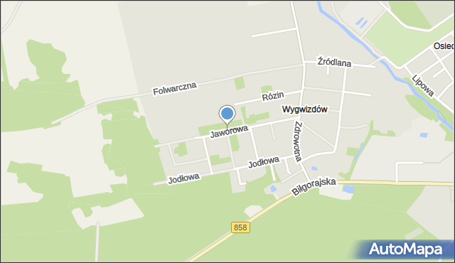 Zwierzyniec powiat zamojski, Jaworowa, mapa Zwierzyniec powiat zamojski