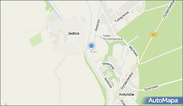 Antoniów gmina Ozimek, Jedlicka, mapa Antoniów gmina Ozimek