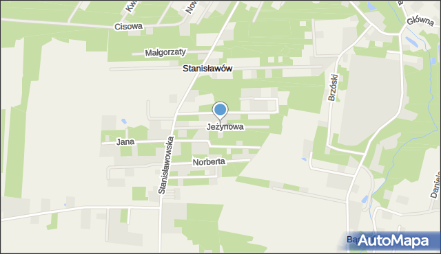 Bądzyń, Jeżynowa, mapa Bądzyń