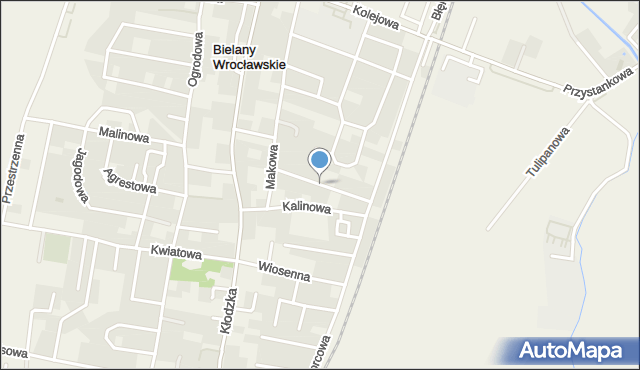 Bielany Wrocławskie, Jesionowa, mapa Bielany Wrocławskie