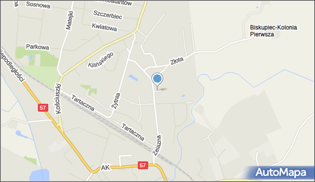 Biskupiec powiat olsztyński, Jesionowa, mapa Biskupiec powiat olsztyński