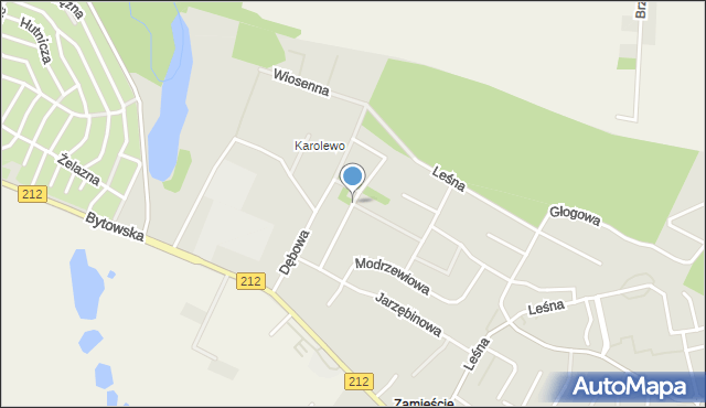 Chojnice, Jesionowa, mapa Chojnic