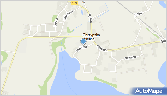 Chrzypsko Wielkie, Jeziorna, mapa Chrzypsko Wielkie