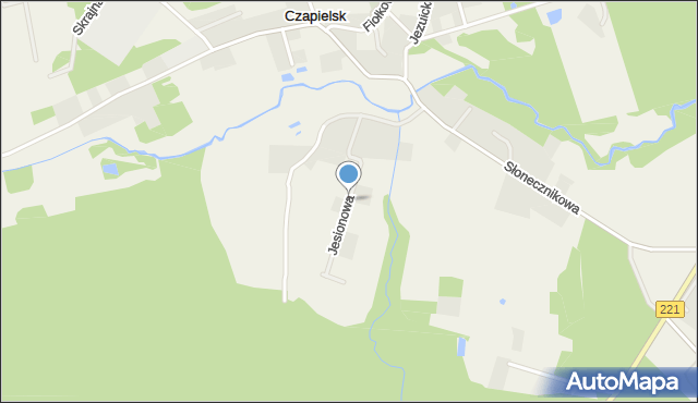 Czapielsk, Jesionowa, mapa Czapielsk