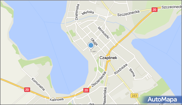 Czaplinek powiat drawski, Jeziorna, mapa Czaplinek powiat drawski