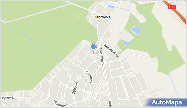 Dąbrówka gmina Dopiewo, Jesionowa, mapa Dąbrówka gmina Dopiewo