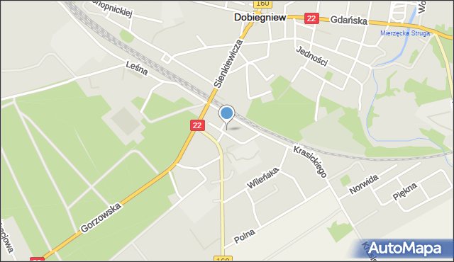 Dobiegniew powiat strzelecko-drezdenecki, Jeńców Obozu II C, mapa Dobiegniew powiat strzelecko-drezdenecki