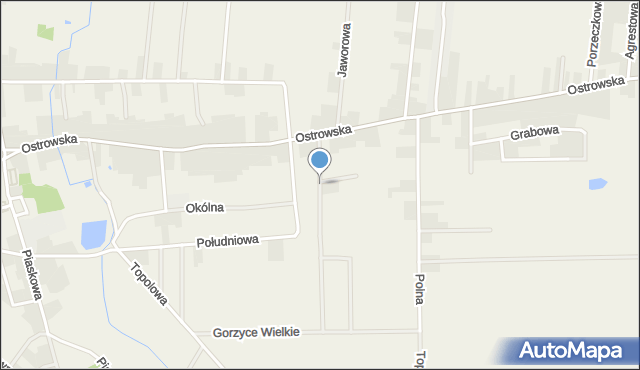 Gorzyce Wielkie, Jesionowa, mapa Gorzyce Wielkie