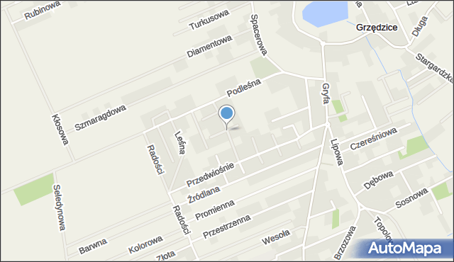 Grzędzice, Jesienna, mapa Grzędzice