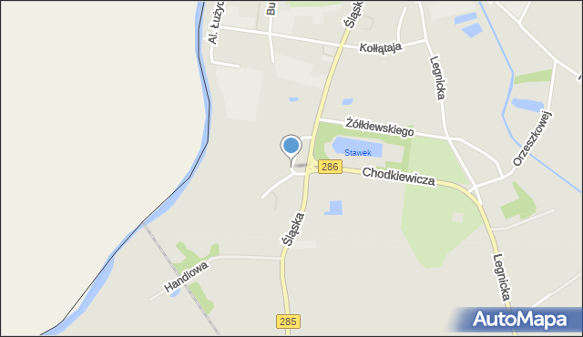 Gubin, Jedności Robotniczej, mapa Gubin