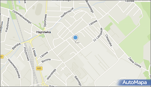 Hajnówka, Jesionowa, mapa Hajnówka