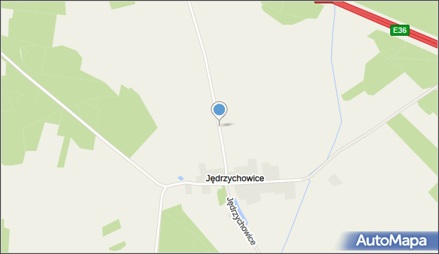 Jędrzychowice gmina Trzebiel, Jędrzychowice, mapa Jędrzychowice gmina Trzebiel