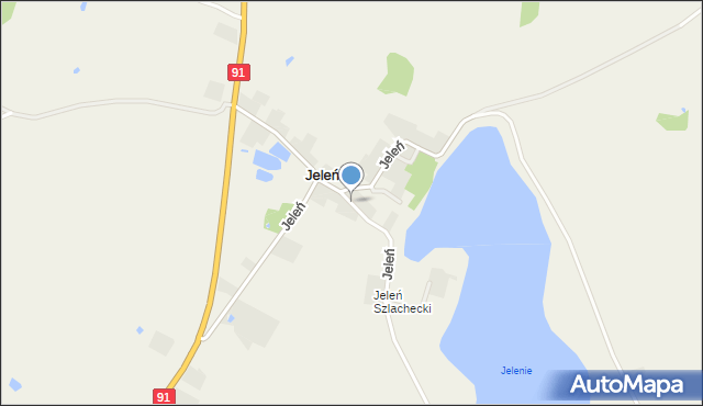 Jeleń gmina Gniew, Jeleń, mapa Jeleń gmina Gniew