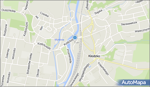 Kłodzko, Jedności, mapa Kłodzka