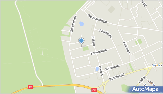 Kościerzyna, Jeżynowa, mapa Kościerzyna