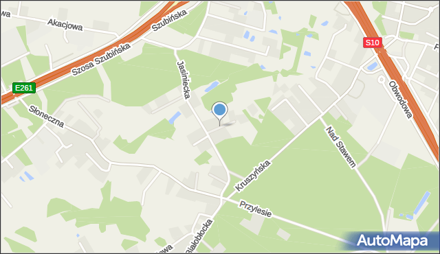 Kruszyn Krajeński, Jesionowa, mapa Kruszyn Krajeński