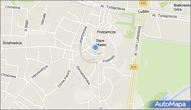 Lublin, Jezuicka, mapa Lublina