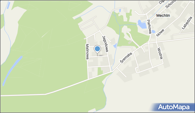 Mechlin gmina Śrem, Jeżynowa, mapa Mechlin gmina Śrem