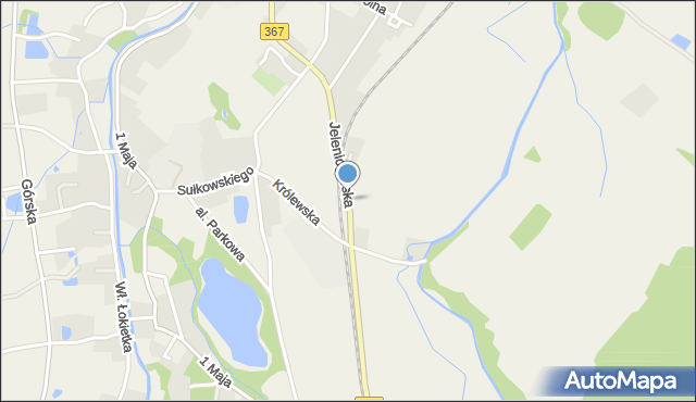 Mysłakowice, Jeleniogórska, mapa Mysłakowice