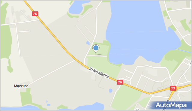 Myślibórz, Jeziorna, mapa Myślibórz