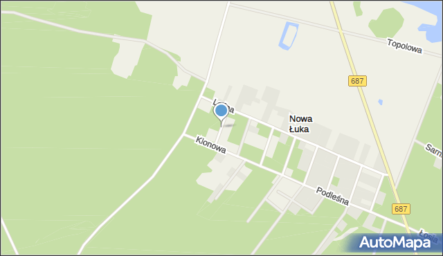 Nowa Łuka, Jesionowa, mapa Nowa Łuka