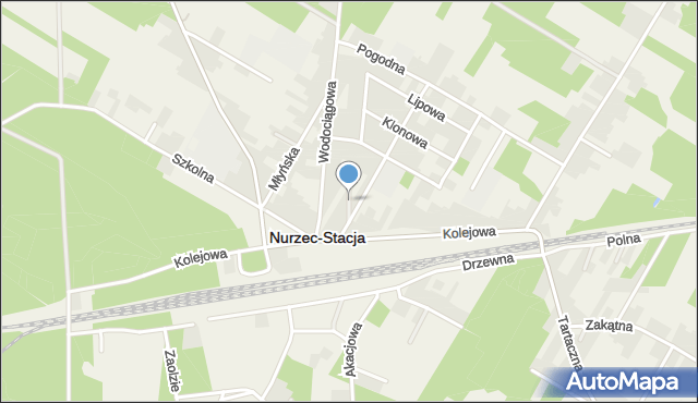 Nurzec-Stacja, Jędrzejuka, mapa Nurzec-Stacja