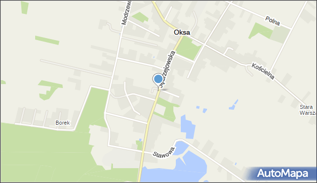 Oksa, Jędrzejowska, mapa Oksa