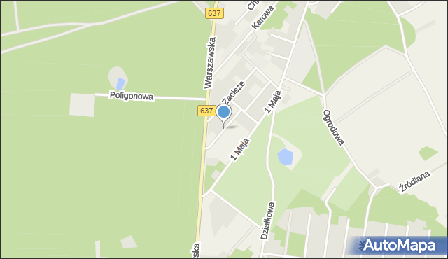 Okuniew, Jeździecka, mapa Okuniew