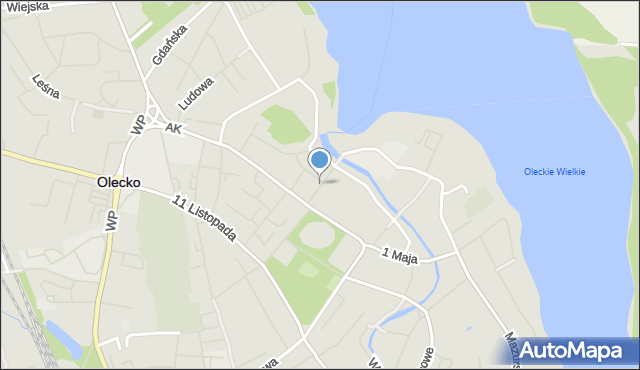 Olecko, Jeziorna, mapa Olecko