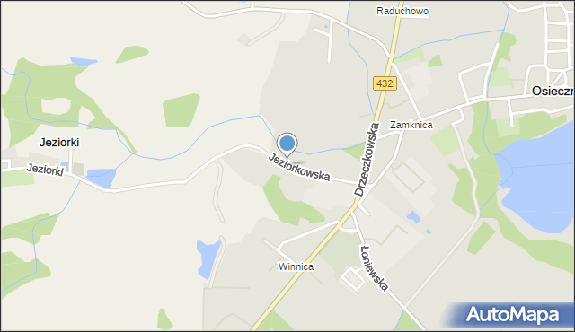 Osieczna powiat leszczyński, Jeziorkowska, mapa Osieczna powiat leszczyński