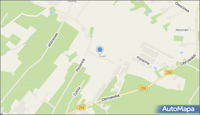 Osiek nad Wisłą, Jęczmienna, mapa Osiek nad Wisłą